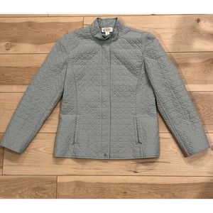 Talbots Petites Womens Lightweight Zip Quilted Jacket Sea Foam Green Size 2P EUC